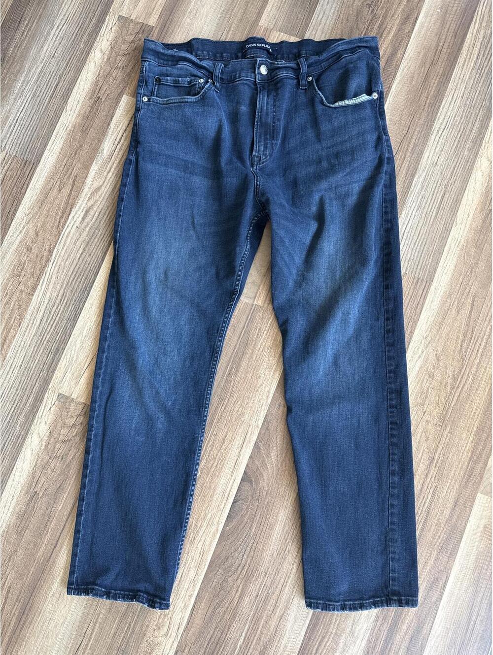 Calvin Klein Jeans Slim Fit Denim Jeans Mens 38x30 Dark Wash Stretch